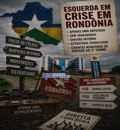 Esquerda de Rondônia patina na pré-campanha e amplia risco de isolamento eleitoral
