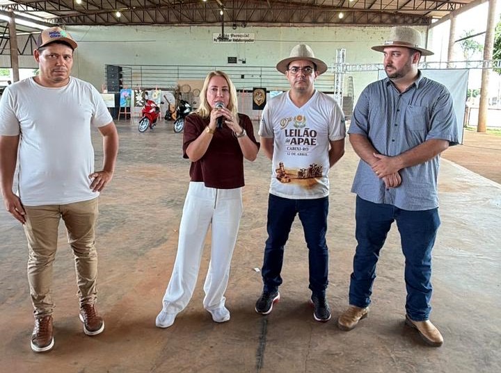 Ieda Chaves prestigia leilão da Apae e reforça compromisso social durante agenda em Cabixi
