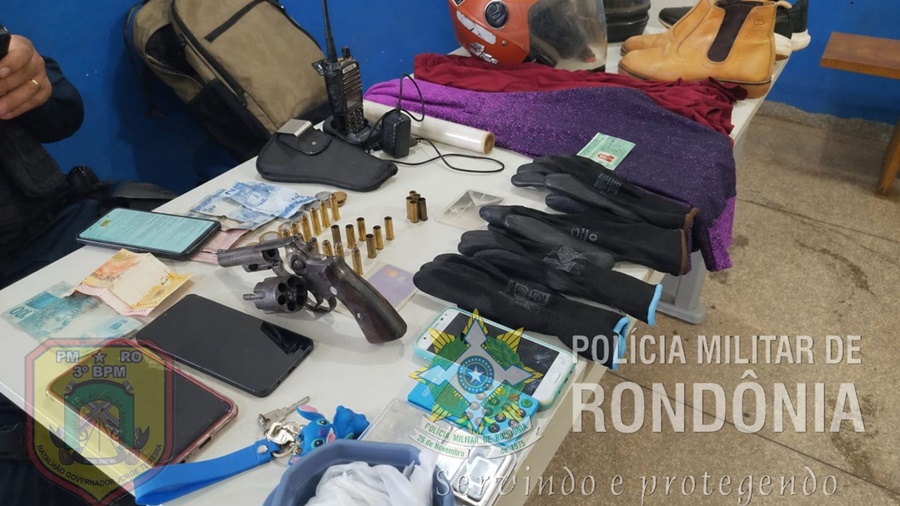 Polícia militar esclarece homicídio e prende casal com arma e drogas em Vilhena