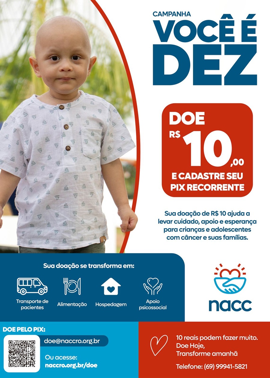 NACC lança campanha “Você é 10” para ampliar base de doadores recorrentes