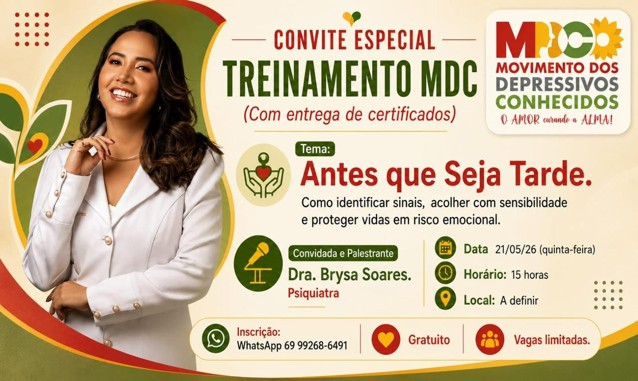 MDC promove treinamento gratuito sobre acolhimento emocional e prevenção de crises psíquicas