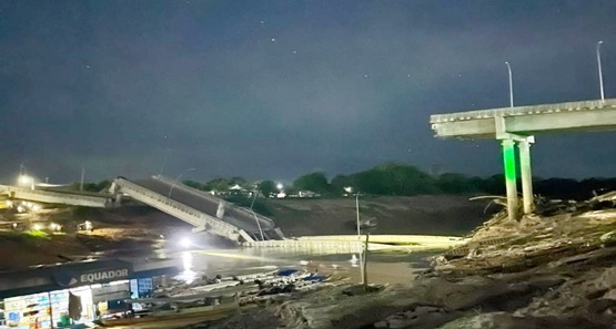 Ponte desaba no interior do Acre e deixa vários feridos