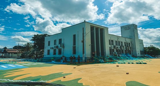 Pintura temática da Copa entra em fase final no Centro de Porto Velho
