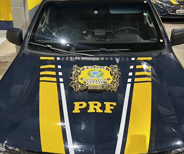 PRF intercepta remessa de 250 munições de calibre 9mm durante fiscalização na BR-364