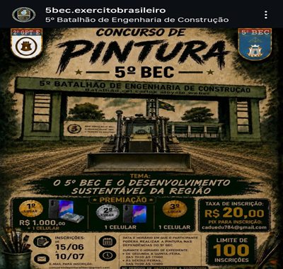 5º BEC abre inscrições para concurso de pintura com premiação em dinheiro e celulares