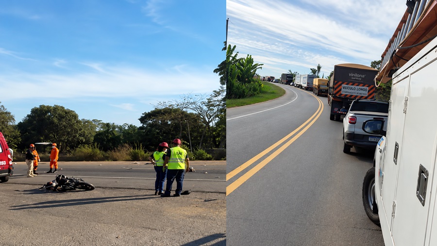 Casal morre na BR-364 após colisão entre motos e atropelamento por caminhão