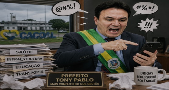Prefeito Tony Pablo acumula atritos e amplia isolamento político em Cacoal