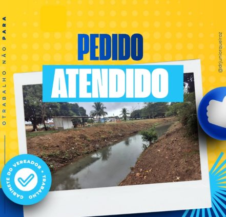 Vereador Júnior Queiroz acompanha limpeza de canal no bairro Flodoaldo Pontes Pinto