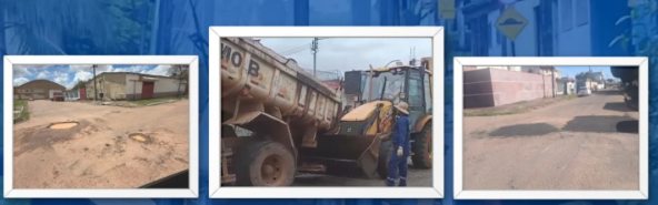 Vereador Júnior Queiroz acompanha operação tapa-buracos no bairro Agenor de Carvalho