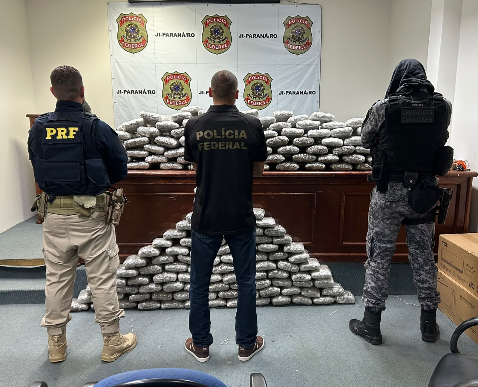Forças de segurança apreendem cerca de 170 quilos de maconha 