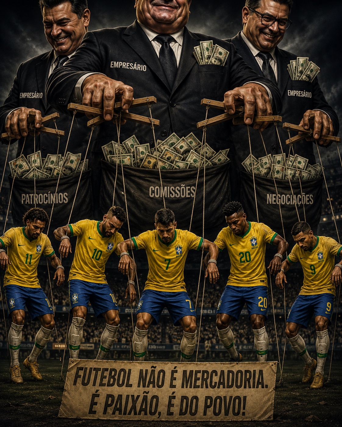 Enquanto empresários escalarem a seleção, Brasil nunca mais ganhará uma copa do mundo
