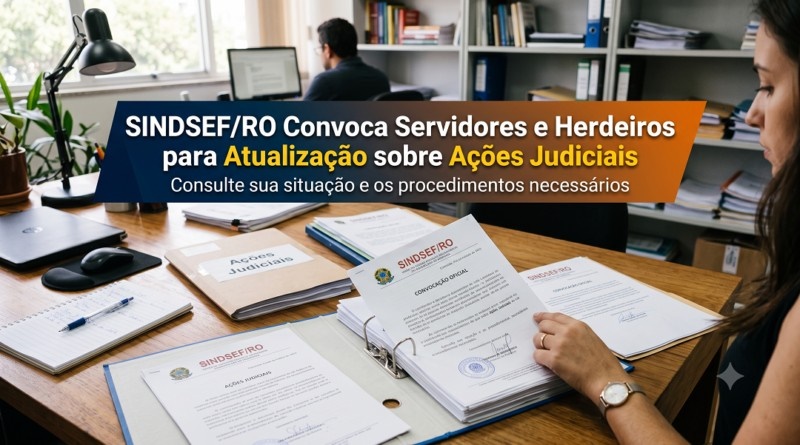 Sindsef/RO convoca servidores e herdeiros para atualização sobre ações judiciais do anuênio e 3,17%