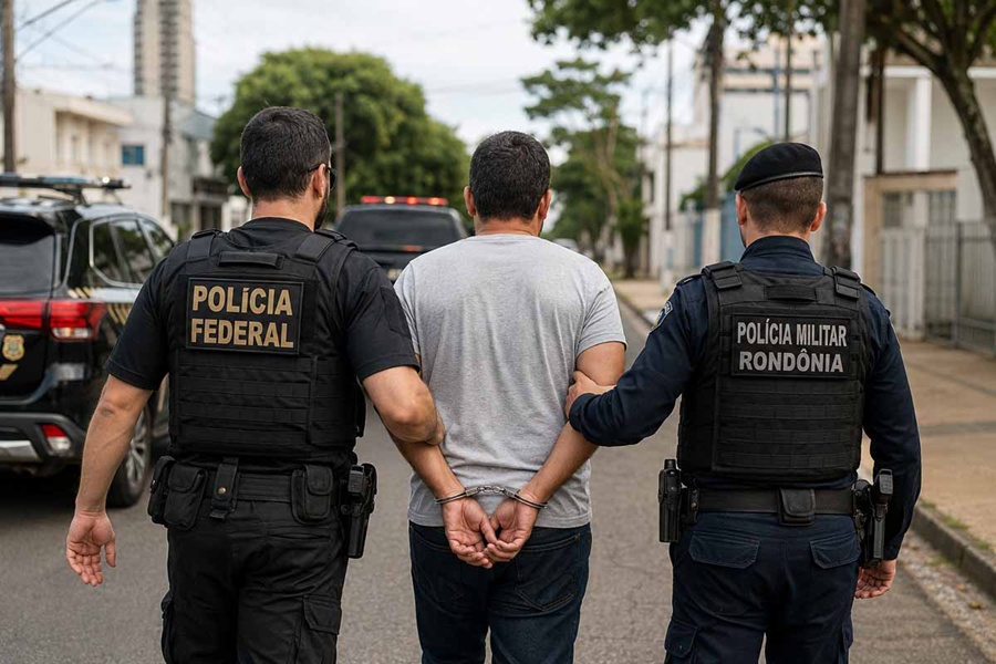 PF e PM capturam foragido com três mandados de prisão em Porto Velho
