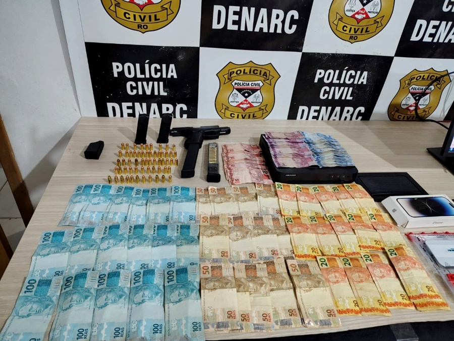 Denarc prende suspeito com pistola, 82 munições e mais de R$ 4 mil em Porto Velho
