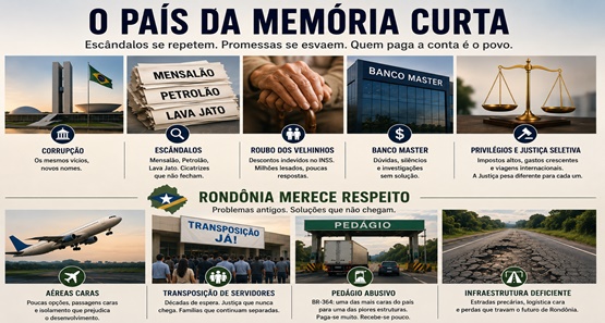 CRÔNICA DE FIM DE SEMANA - O país da memória curta - por Arimar Souza de Sá