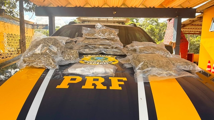 PRF apreende mais de 8 kg de drogas escondidas em carro na BR-364, em Porto Velho