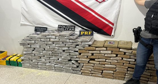 Operação conjunta apreende 400 kg de maconha escondidos em área de mata