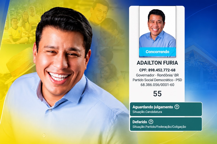 Adailton Fúria é o primeiro candidato ao Governo de Rondônia a ter registro deferido