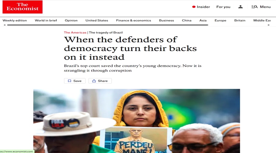 Revista 'The Economist' diz que STF se tornou uma ameaça à democracia no Brasil