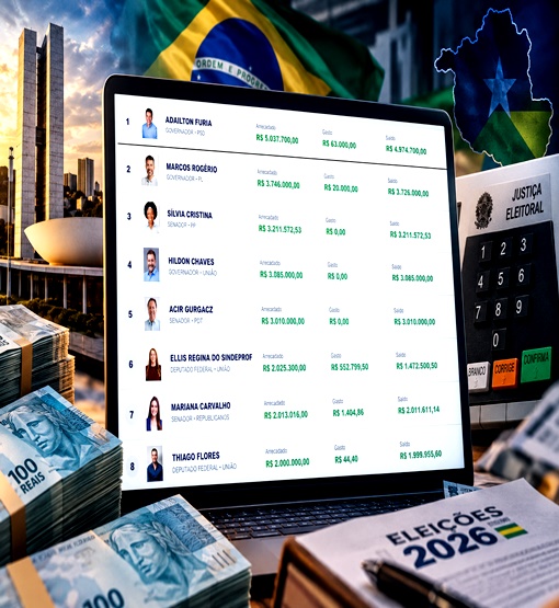 Campanhas em Rondônia já receberam R$ 110,5 milhões; partidos concentram mais de R$ 100 milhões