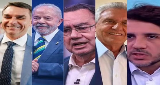 Flávio Bolsonaro, 53%; Lula, 19%; Augusto Cury, 4%; Caiado, 3%; Renan, 2%