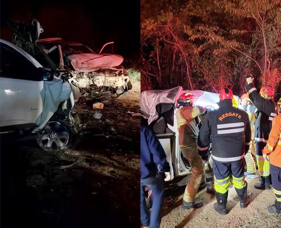 Duas pessoas morrem e outras ficam feridas após colisão entre caminhonetes na BR-364 