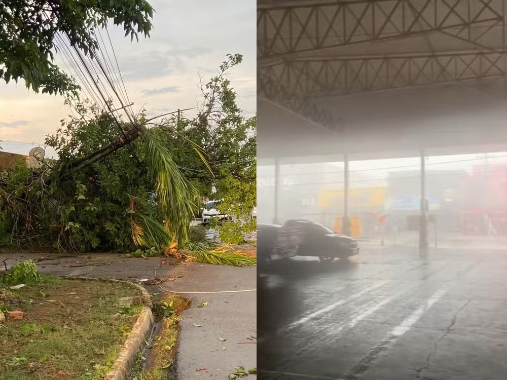 Ventania arranca parte de telhado e assusta moradores durante tempestade