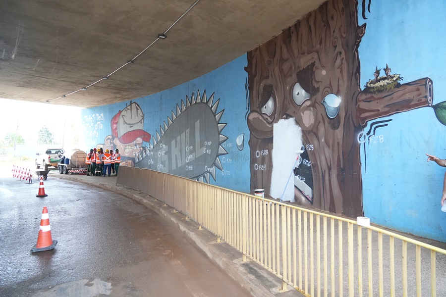 Prefeitura de Porto Velho revitaliza viadutos com novas cores, intervenções artísticas e paisagismo