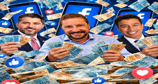 Rogério, Hildon e Fúria, gastaram mais de R$ 1,1 milhão com Facebook