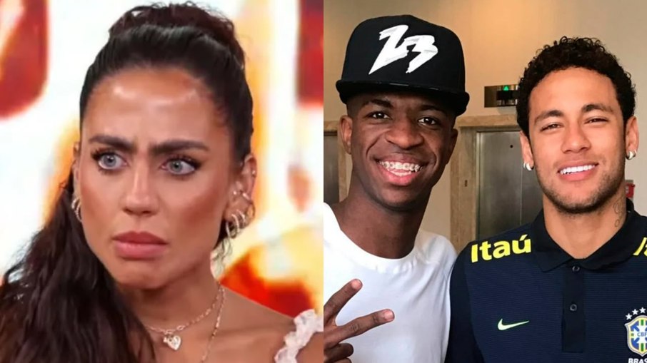 Influenciadora se irrita ao ser apontada como ex-namorada de Neymar e Vini Jr.
