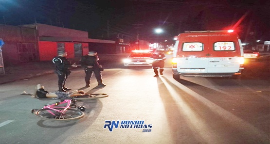 Jovem fica gravemente ferido ao cair de bicicleta na Avenida Mamoré 