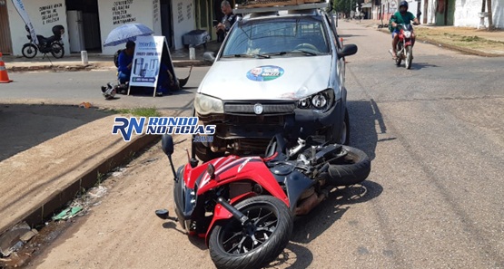 Motociclista fica ferido em acidente após avançar preferencial na capital 