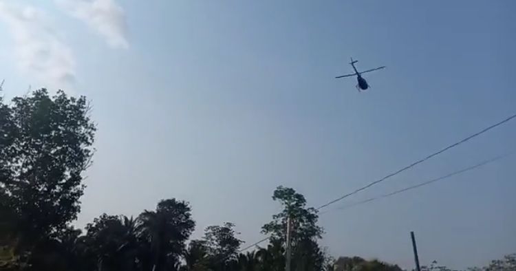 PM e NOA fazem buscas com helicóptero para localizar suspeito 