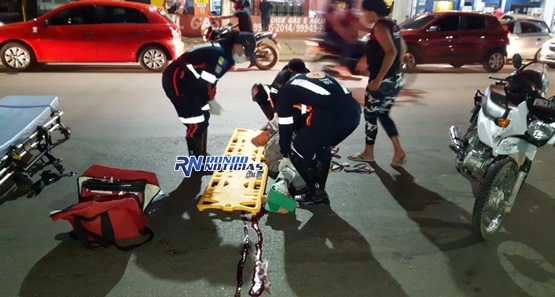 Motociclista sofre fratura na perna em acidente de trânsito na zona sul 