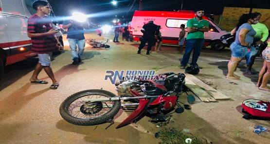 Choque entre motos deixa um homem e uma mulher feridos em Porto Velho
