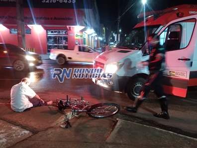 Idoso cai de bicicleta e fica com várias escoriações pelo corpo, em Porto Velho