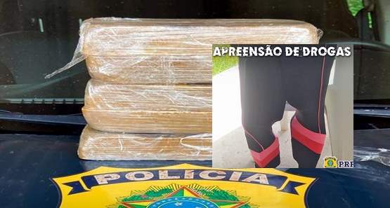 PRF apreende 5 kg de cocaína sendo transportados em perna de passageira 
