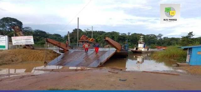 Travessia na balsa sob rio Jamari é restabelecida em Alto Paraíso
