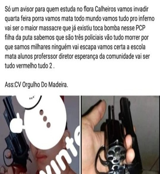 Suposta ameaça de facção causa pânico na escola Flora Calheiros  em Porto Velho 