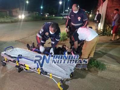 Choque entre Sandero e moto deixa homem bastante ferido na zona sul