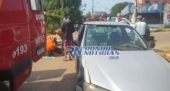 Motociclista em alta velocidade atinge Pálio e fica em estado grave