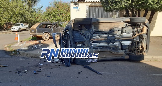 Mulher avança preferencial e provoca grave colisão em Porto Velho