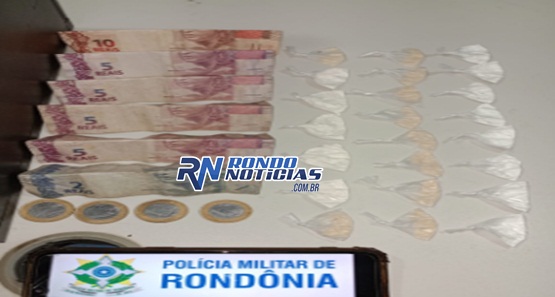 Homem é preso com dinheiro e várias porções de droga durante abordagem da PM