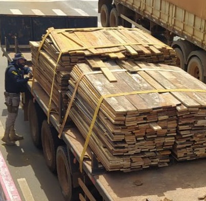 Em Rondônia, PRF identifica transportes irregulares de madeira

