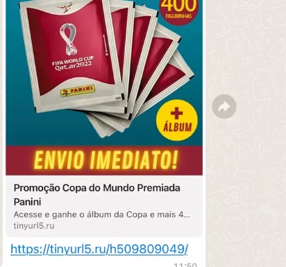 Golpistas no WhatsApp usam álbum de figurinhas da Copa do Mundo para roubar dados
