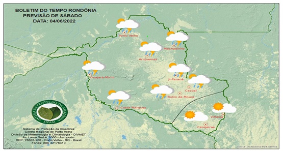 Sábado será de clima ameno em Rondônia com chance de chuva à tarde