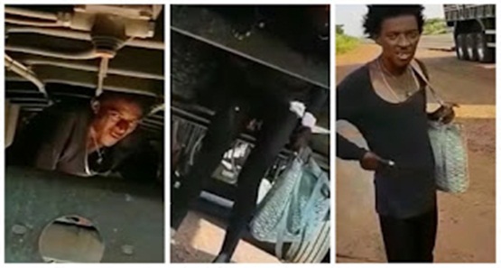 Mulher pega carona no chassi de caminhão e percorrer 300 km 