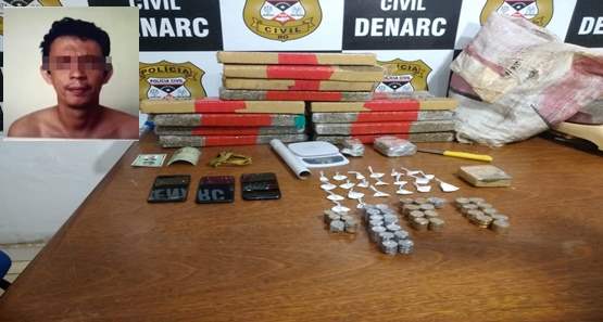 Policiais do DENARC prendem traficante com mais de 25 quilos de drogas
