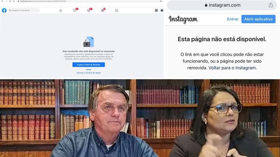 Facebook tira do ar live de Jair Bolsonaro com falas sobre vacina da Covid e Aids