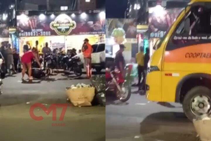 Mulher destrói moto do marido após flagrá-lo jantando com amante; Veja o vídeo